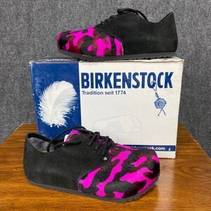 Birkenstock Maine Suede Camo Pink Shoes EU36 W5 Lace Up Normal Fit Unique NWT‎